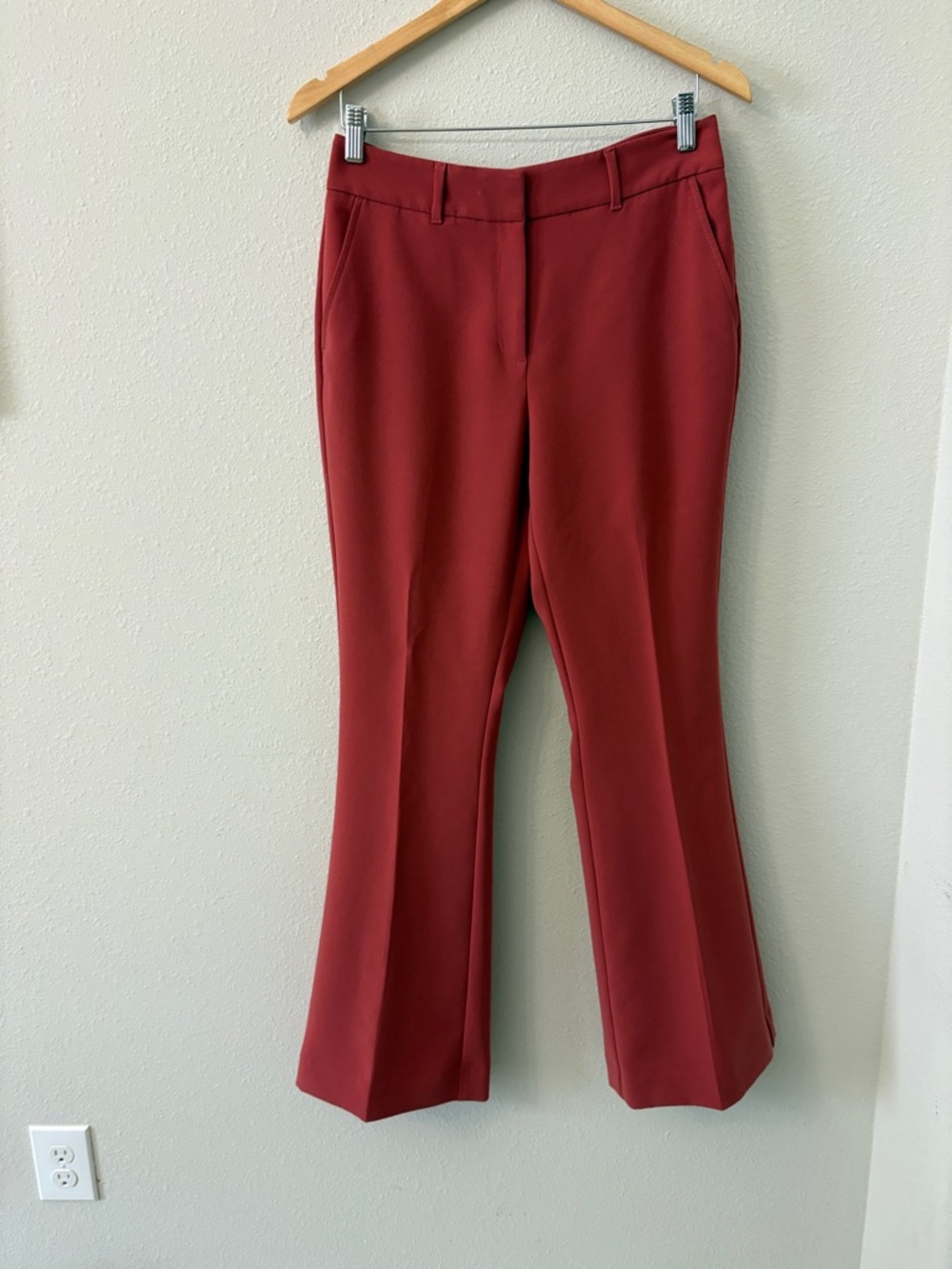 White House Black Market Brick Red Boot-Cut Dress Pants